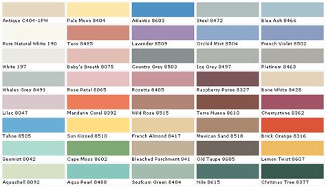 Behr Paints - Behr Colors - Behr Paint Colors - Behr Interior Paint, Chart, Chip, Sample, Swatch ...