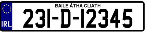 Irish Font on white acrylic plate (Single) - Irish Number Plates - Ireland Number Plates - NCT ...