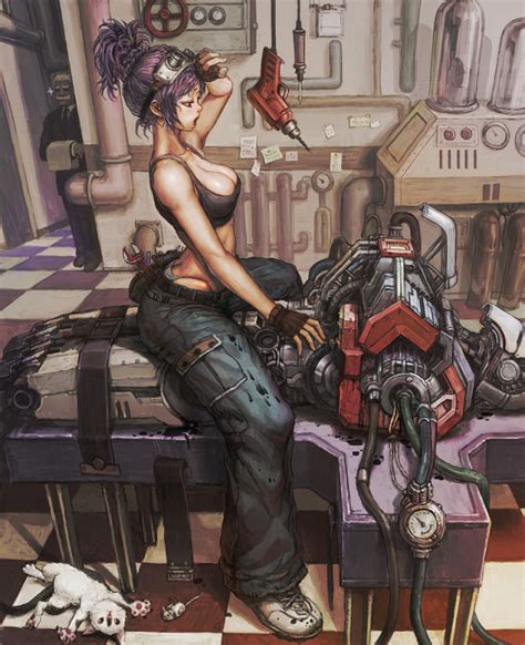 Image - 2314368-640x786 5309 mechanic girl 2d illustration girl woman ...