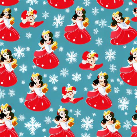 Disney Princesses Christmas Style Transparent Background Seamless Pattern · Creative Fabrica