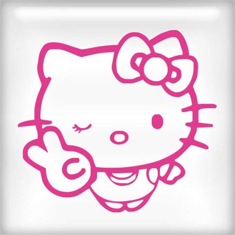 #Helloktty #kids #girls #sticker #decal #peacesign #peace Hello Kitty Peace Pink vinyl wall ...