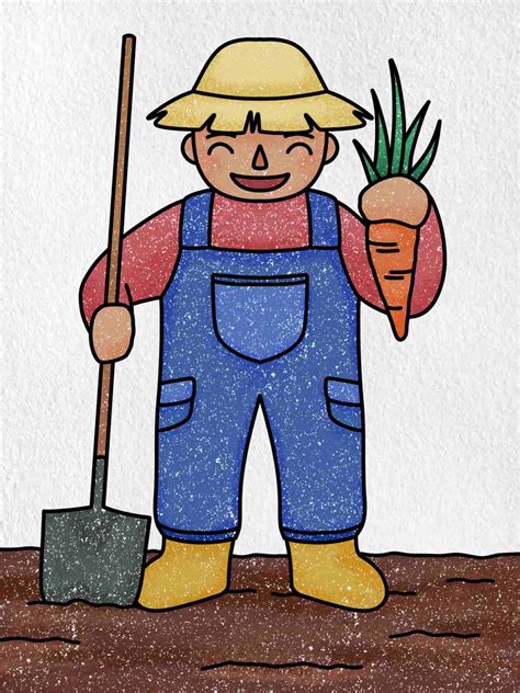 Farmer Cartoon Drawing - HelloArtsy