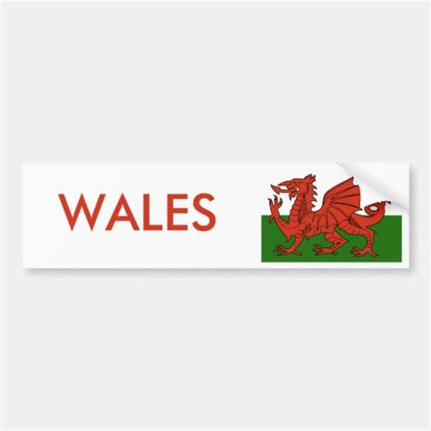 Welsh Flag Bumper Sticker | Zazzle