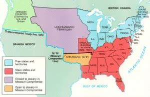 1820 Missouri Compromise – Compromise of 1850