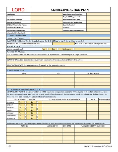 Corrective Action Report Printable Form - Printable Forms Free Online