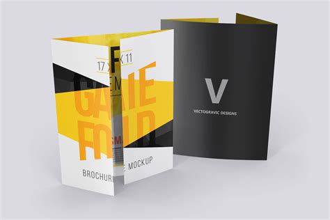 17x11 GATE FOLD BROCHURE MOCKUPS