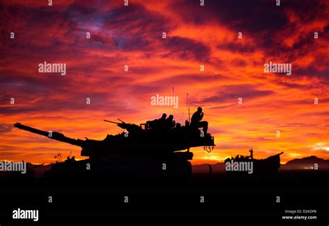 U.S. Marine Corps M1A1 Abrams Tank Crew prepare for the start of the ...