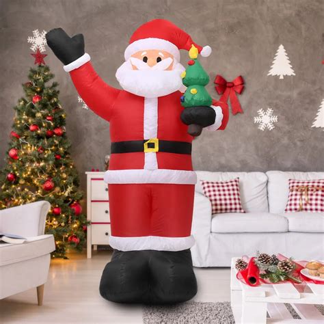 2.4m Tall Inflatable Christmas Santa Claus X'mas Outdoor Christmas Decorations Ornaments with ...