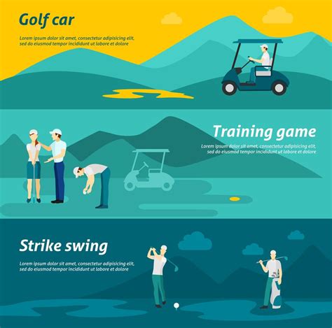 Golf Flat Banner Set 468095 Vector Art at Vecteezy