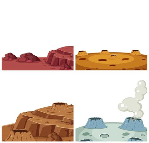 Set of mars surface 694842 Vector Art at Vecteezy