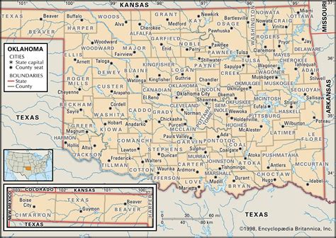 State and County Maps of Oklahoma