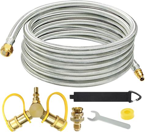 18FT RV 1/4'' Quick Disconnect Connect Propane Hose and RV Propane ...