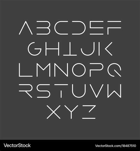 Thin line style linear uppercase modern font Vector Image