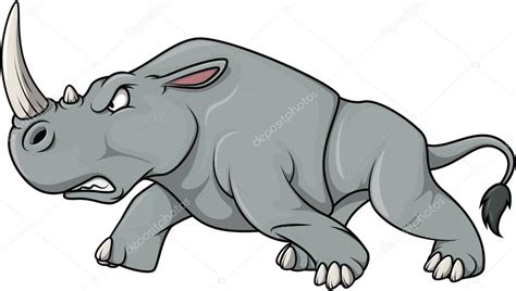 Angry Rhinoceros cartoon illustration Stock Illustration by ©indomercy2012 #86906652