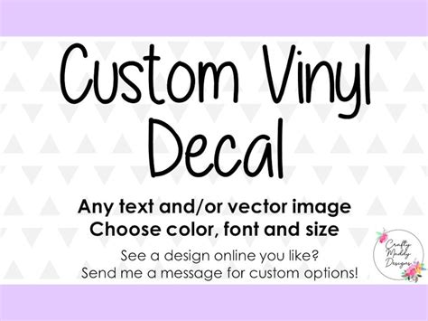 Custom Vinyl Decal Choose Your Font, Color, Length - Etsy