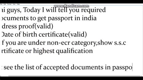 Indian Passport Documents Required - Free Documents