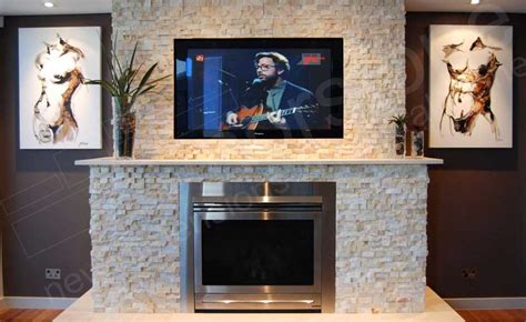 Stone Wall With Fireplace And TV – I Am Chris