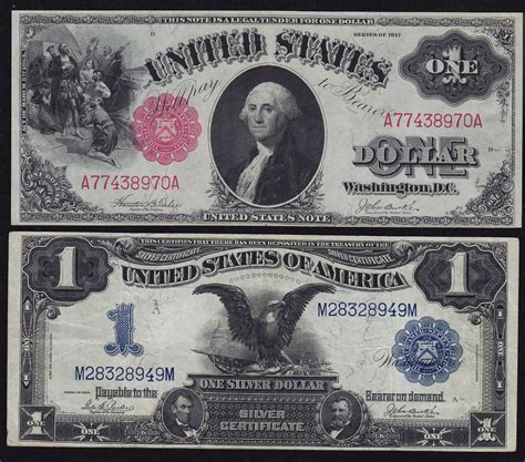 1899 Silver Certificate $1 & 1917 United States of America $1