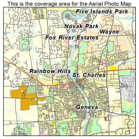 Aerial Photography Map of St Charles, IL Illinois