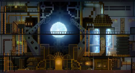 Steampunk machinery room design in pixel art, Marta Medina | Pixel art ...