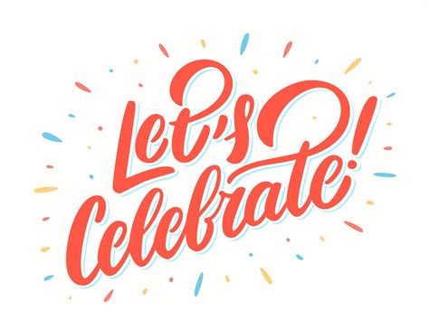 Let’s celebrate banner. Vector lettering. | Sutherland Weston Marketing Communications