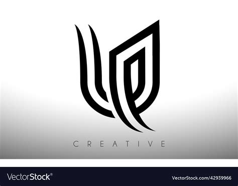 U letter logo with creative lines and monogram Vector Image