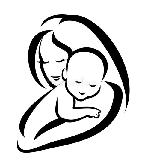 Mother And Baby Silhouette Royalty Free Stock Photos - Image: 27955588