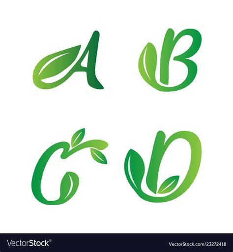 Nature fonts symbol Royalty Free Vector Image - VectorStock