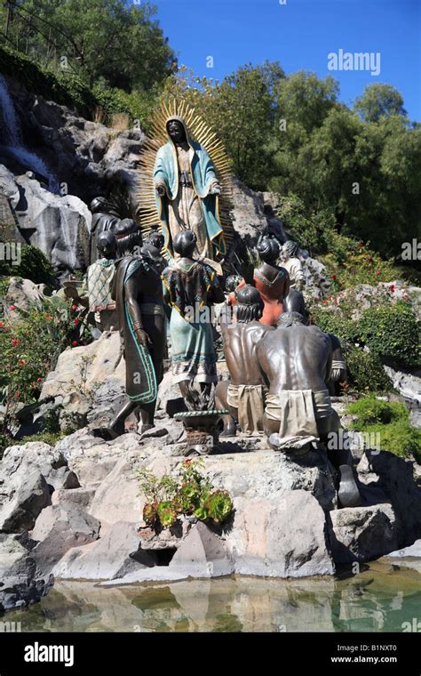 Tepeyac Hill and garden where the Virgin Mary is said to have appeared. Basilica of Our Lady of ...