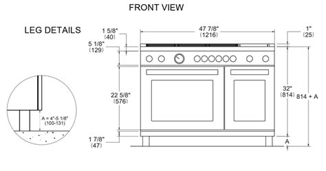 48 inch All-Gas Range 6 Brass Burners and Griddle | Bertazzoni