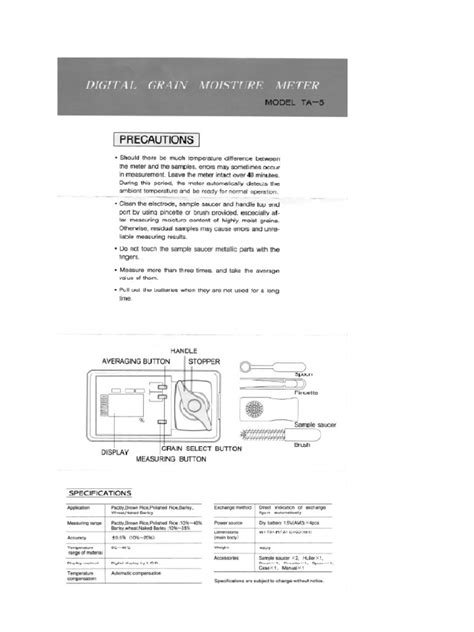 Manual Digital Moisture Meter | PDF