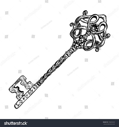 Hand Drawn Antique Key Sketch Style Stock Vector (Royalty Free) 796852633 | Shutterstock