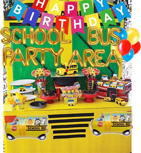 Buy School Bus Themed Birthday Party Decorations, School Bus Birthday ...