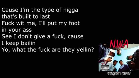 N.W.A - Gangsta Gangsta - Lyrics [HD&HQ] - YouTube