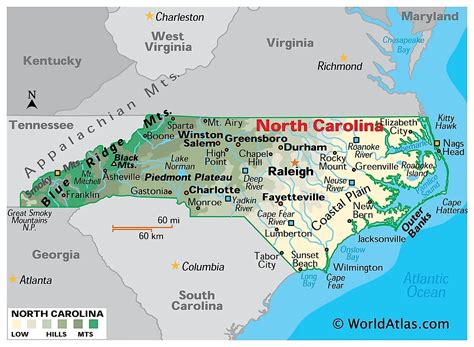 North Carolina Printable Map