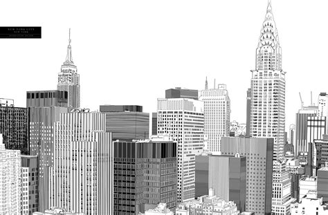 Drawing New York City Skyline - Drawing Word Searches