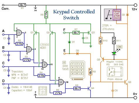 4 Digit Keypad Switch Circuit Diagram - The Circuit