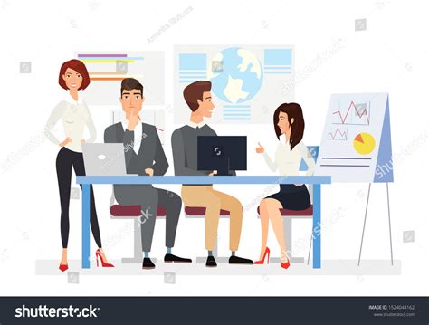 Business Meeting Flat Vector Illustration Top Stock Vector (Royalty ...