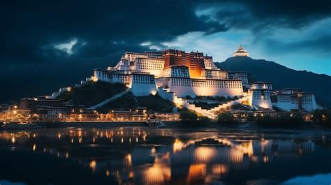 Premium AI Image | Night view of Potala Palace