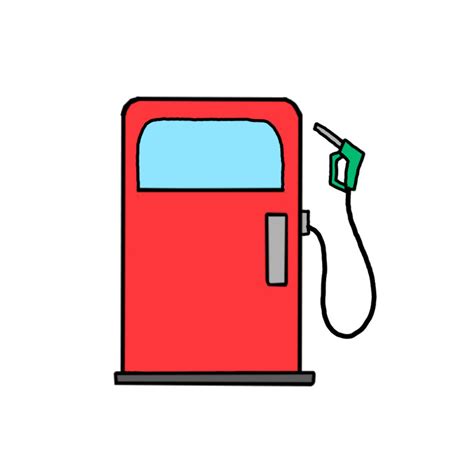 How to Draw a Gas Pump - Step by Step Easy Drawing Guides - Drawing Howtos