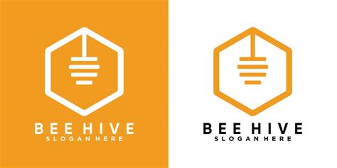 bee hive logo design with style and creative concept 11825525 Vector Art at Vecteezy