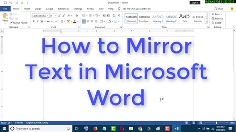 How to Mirror Text in Microsoft Word - YouTube