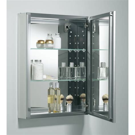 20" x 26" Recessed or Surface Mount Framed Medicine Cabinet with 2 Adjustable Shelves ...