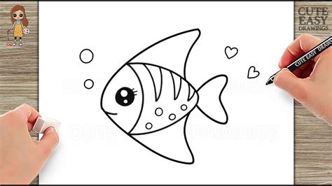 How to Draw a Cute Fish - Easy - YouTube