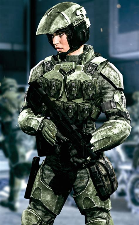 UNSC Female Marine 2 (H2A) by LordHayabusa357 on DeviantArt