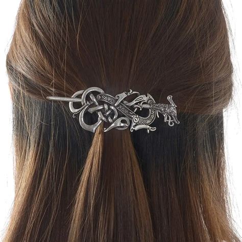 Viking Dragon Hair Hairpins Clips Norse Viking Accessories Slide Hair Barrettes Irish Hair Decor ...