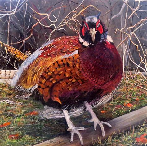 Ring Neck Pheasant Painting by Marilyn McNish