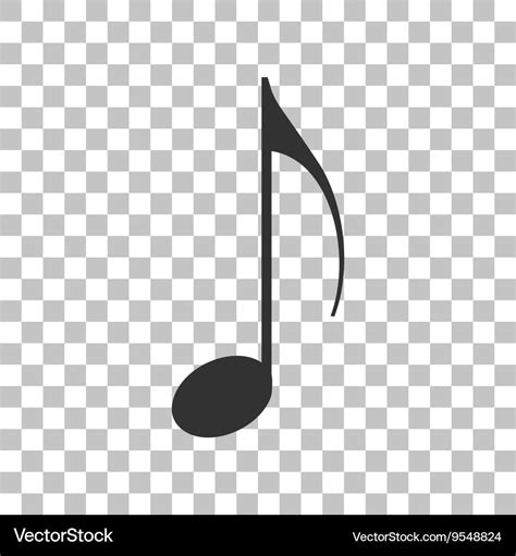 Music note sign dark gray icon on transparent Vector Image