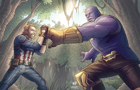 Captain America Vs. Thanos - Avengers: Infinity War on Behance