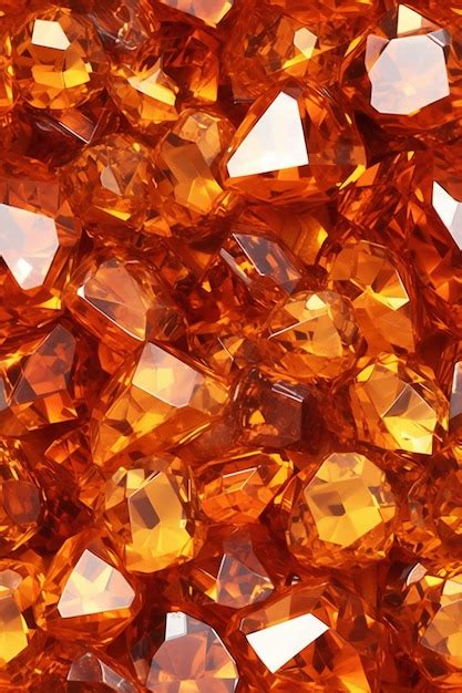 Premium AI Image | Close up of a group of orange gemstones on a white background